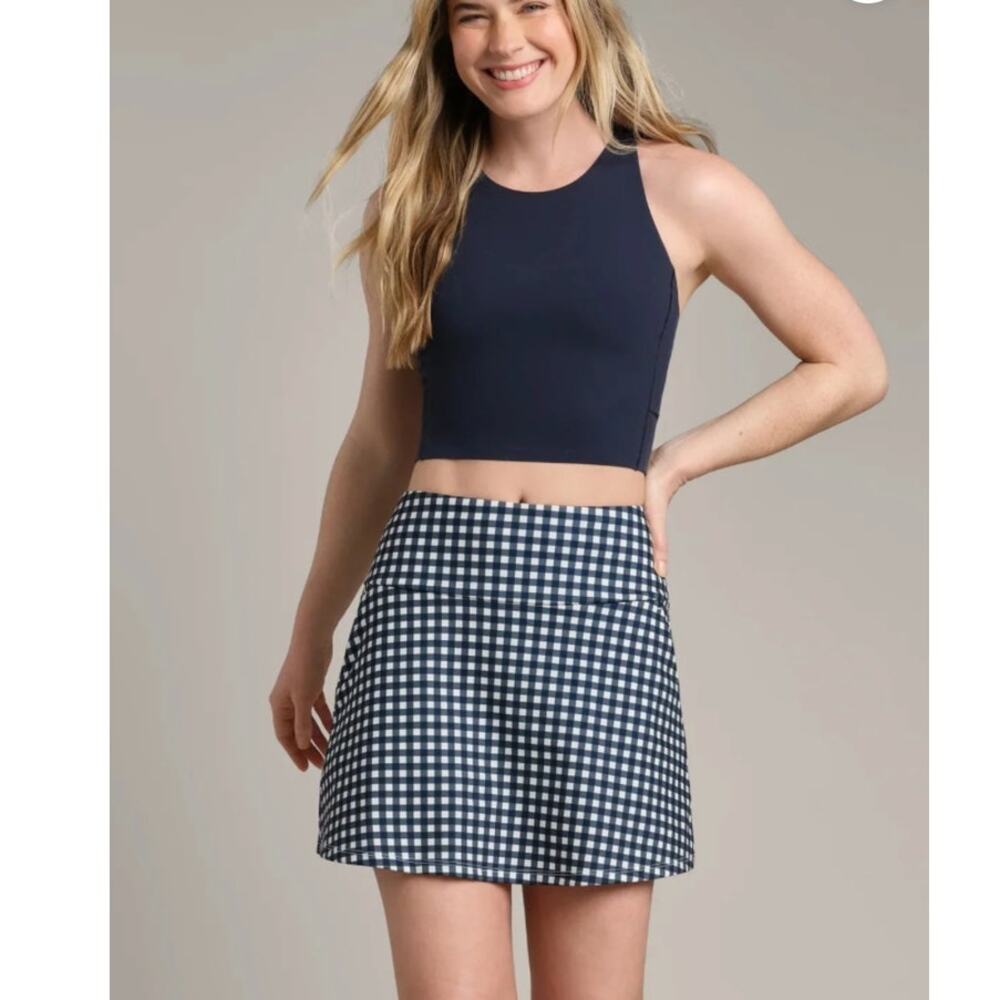 Rhone Sz XL Course to Court Skort Blue Stretch Pickleball Tennis Workout Pocket